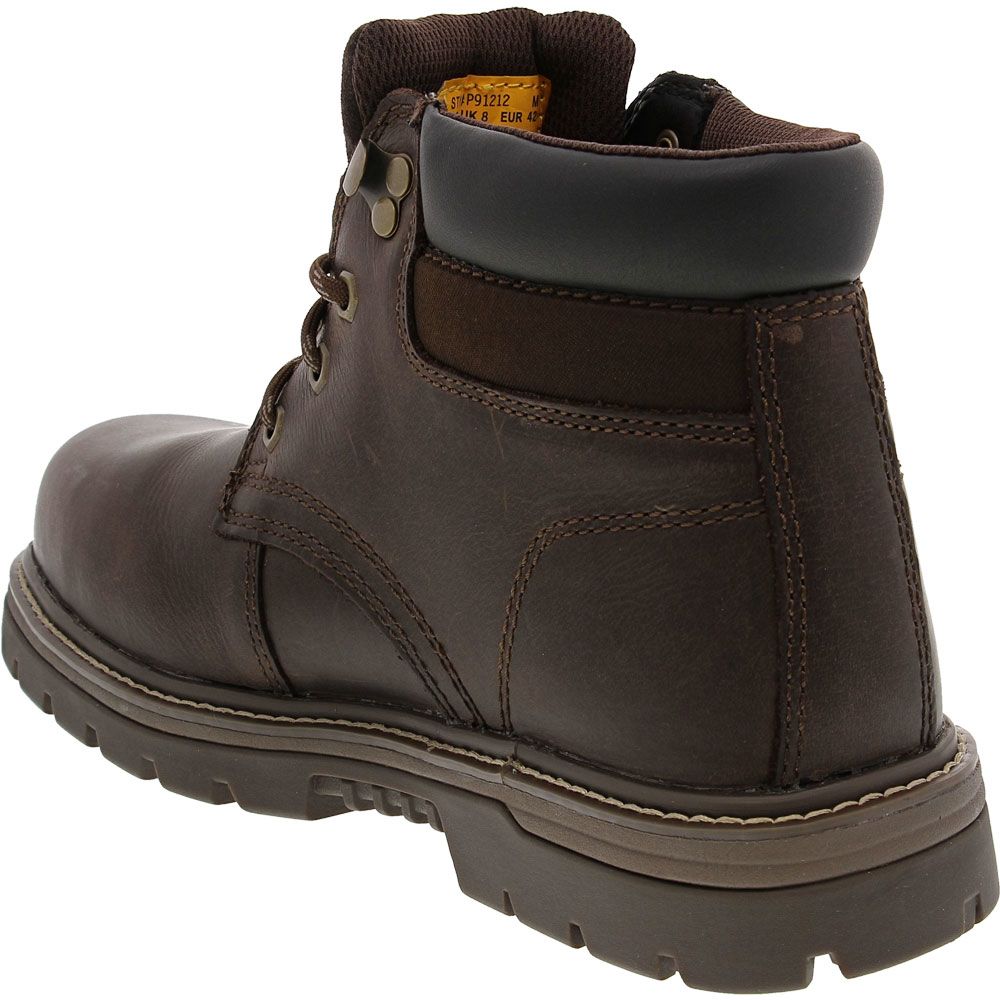 Caterpillar Footwear Outbase Safety Toe Work Boots - Mens Brown Back View