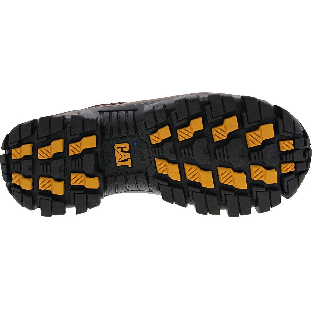 Caterpillar Footwear Invader Mens Safety Toe Work Boots Dark Brown Sole View
