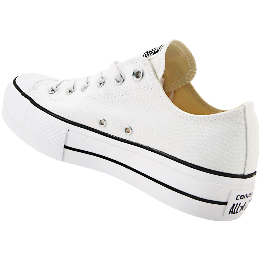 Converse Chuck Taylor All Star Lift Ox Athletic Shoes - Womens White Black White Back View