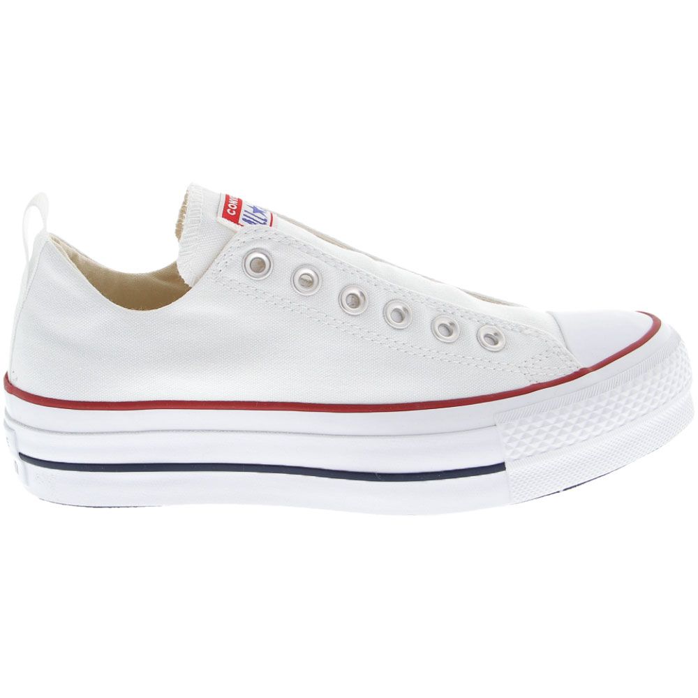 Converse Chuck Taylor All Star Lift Slip Ox - Womens White Red Blue Side View