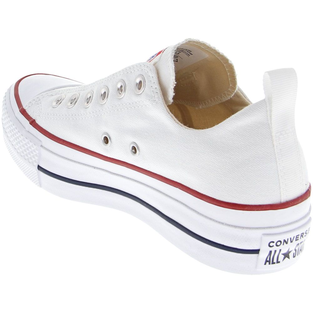 Converse Chuck Taylor All Star Lift Slip Ox - Womens White Red Blue Back View