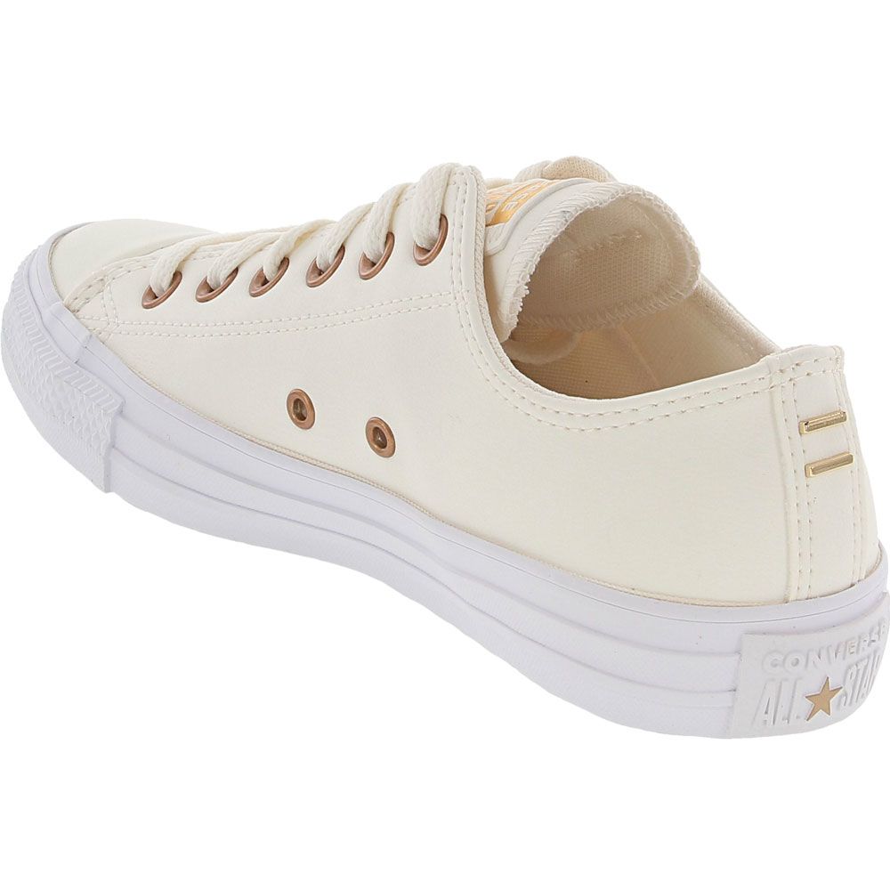 Converse Chuck Taylor All Star Ox Leather - Womens Egret Gold White Back View