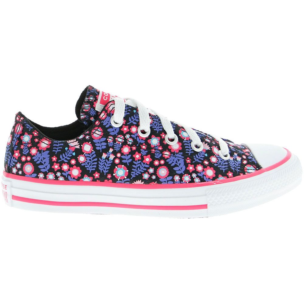 Converse Chuck Taylor All Star Floral - Kids Black Bold White Pink Side View