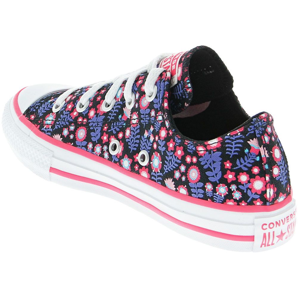 Converse Chuck Taylor All Star Floral - Kids Black Bold White Pink Back View