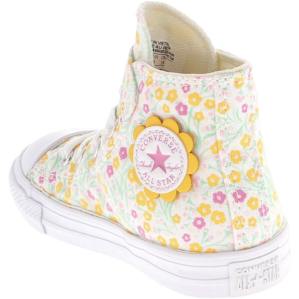 Converse All Star Floral Hi Athletic Shoes - Baby Toddler White Pink Back View