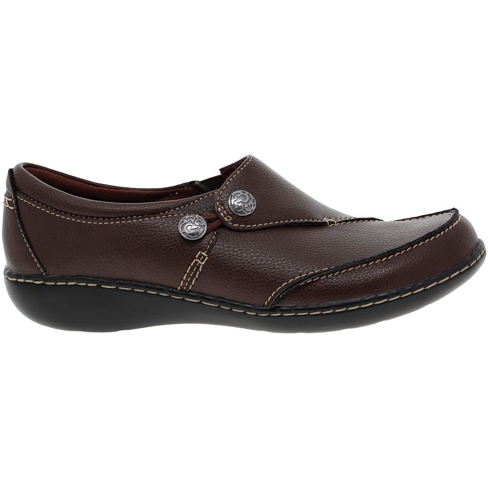 Clarks Ashland Lane Q Slip on Casual Shoes - Womens Redwood Side View
