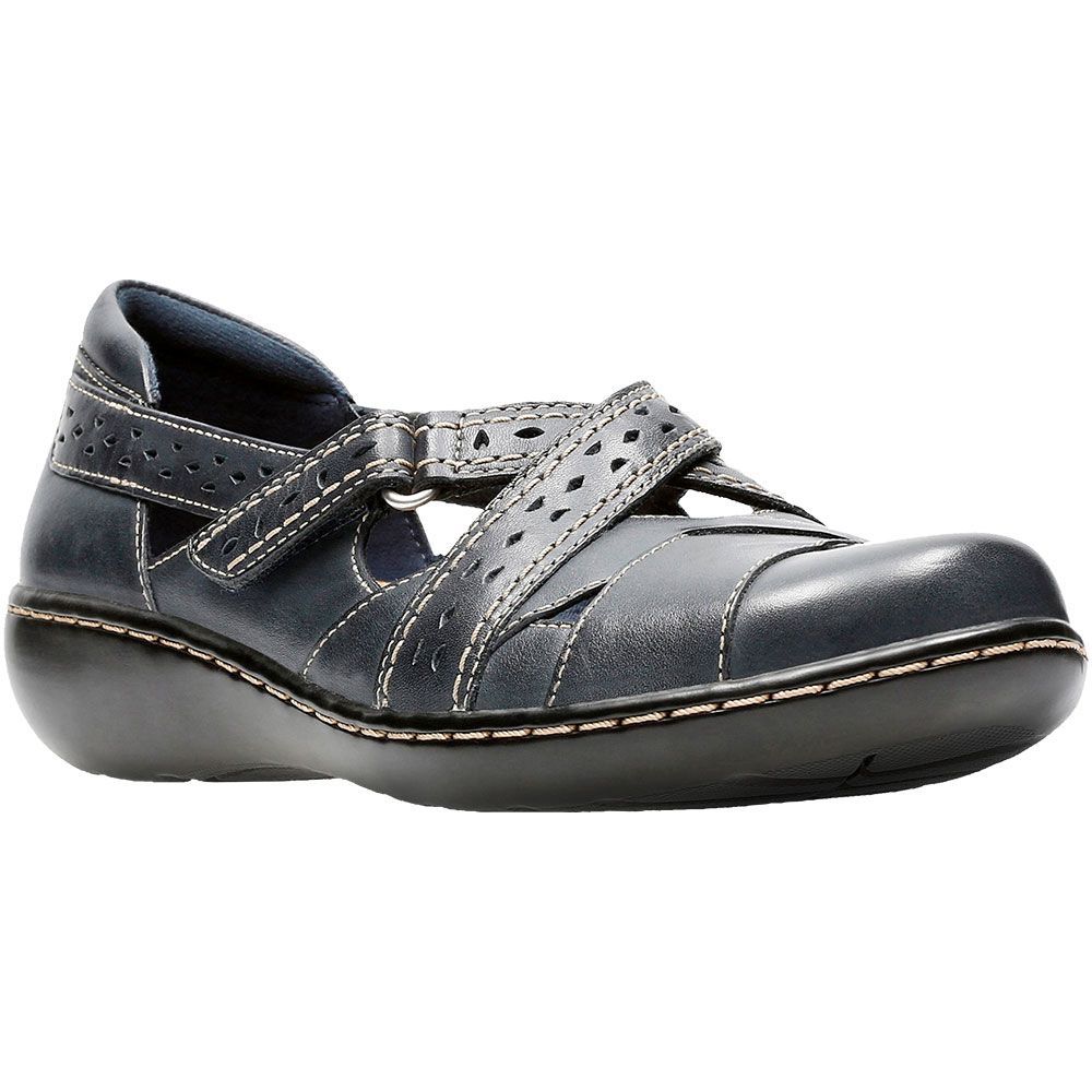 Clarks Ashland Spin Q Slip on Casual Shoes - Womens Navy