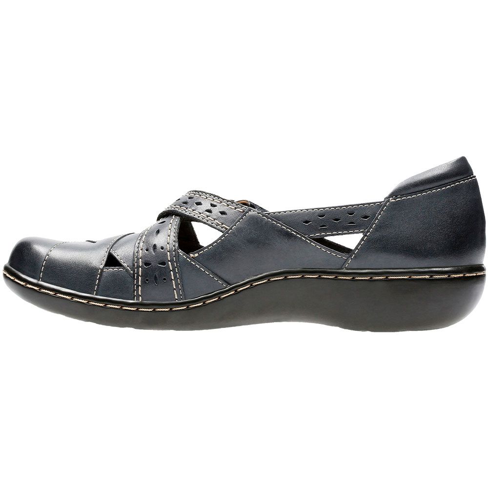 Clarks Ashland Spin Q Slip on Casual Shoes - Womens Navy Back View