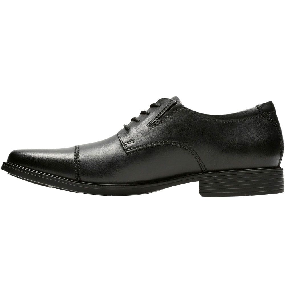 Clarks Tilden Cap Oxford Dress Shoes - Mens Black Back View