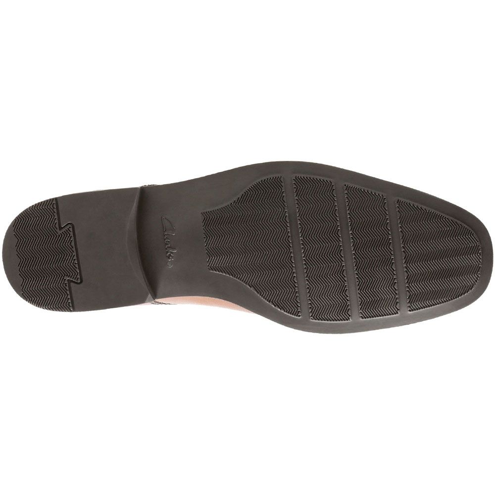 Clarks Tilden Cap Oxford Dress Shoes - Mens Dark Tan Leather Sole View