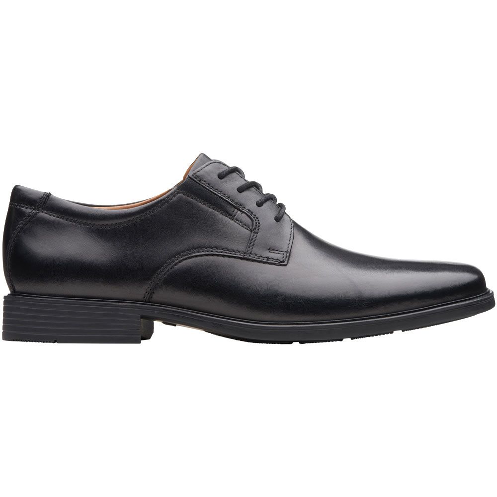 Clarks Tilden Plain Oxford Dress Shoes - Mens Black Side View