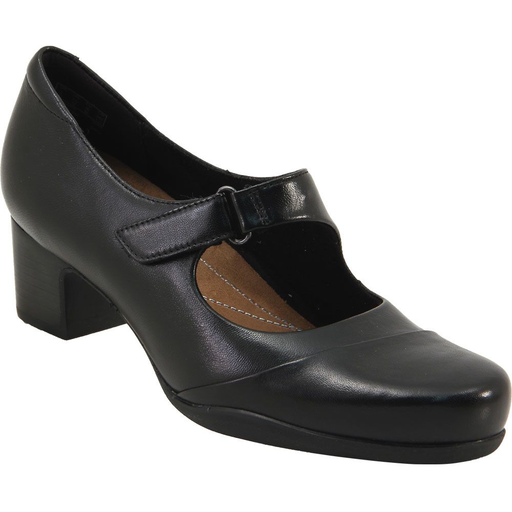 Clarks Rosalyn Wren Casual Shoes - Womens Black Leather
