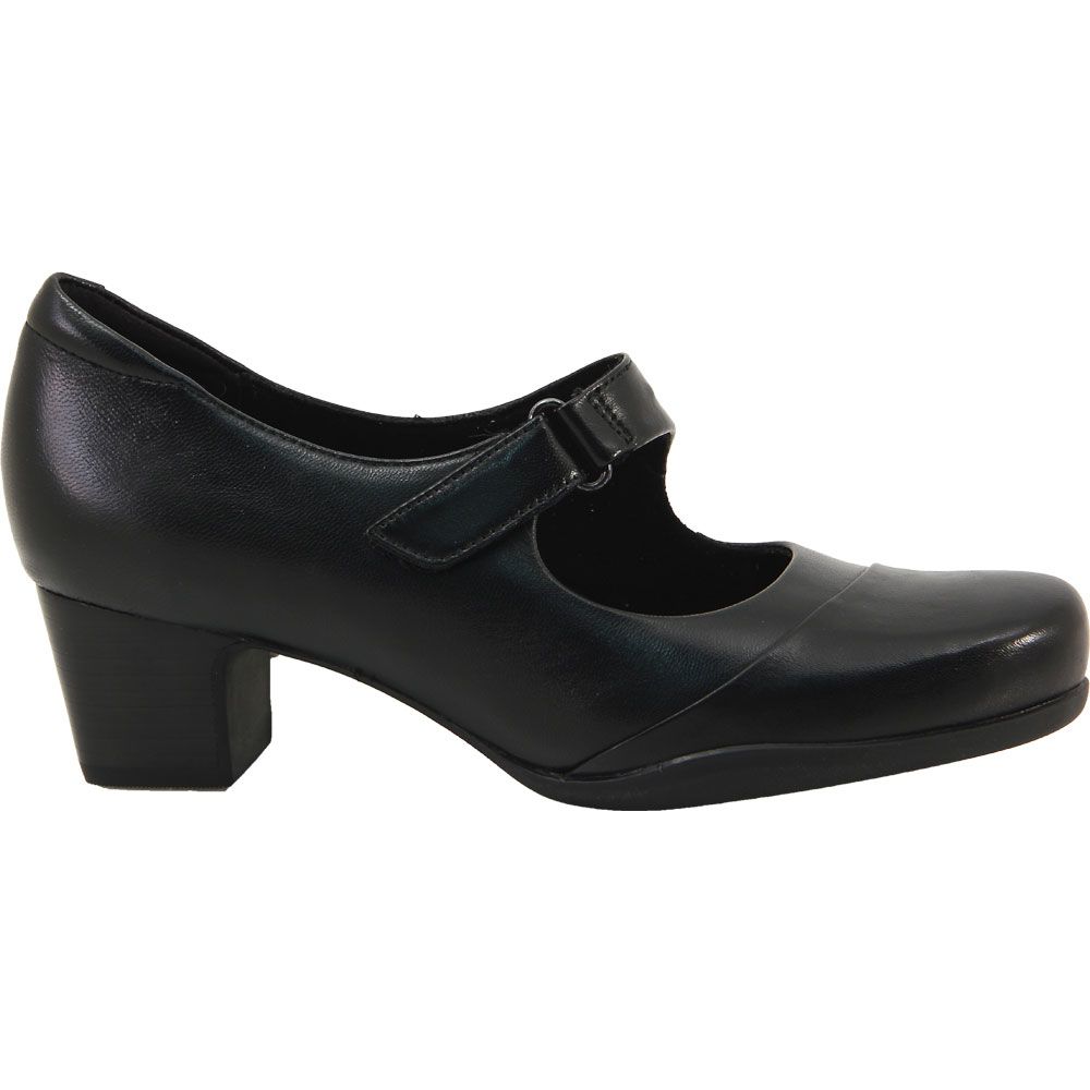'Clarks Rosalyn Wren Casual Shoes - Womens Black Leather