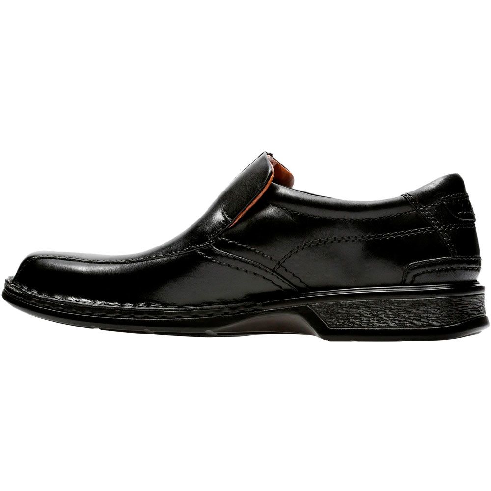 Clarks Escalade Step Slip On Casual Shoes - Mens Black Back View