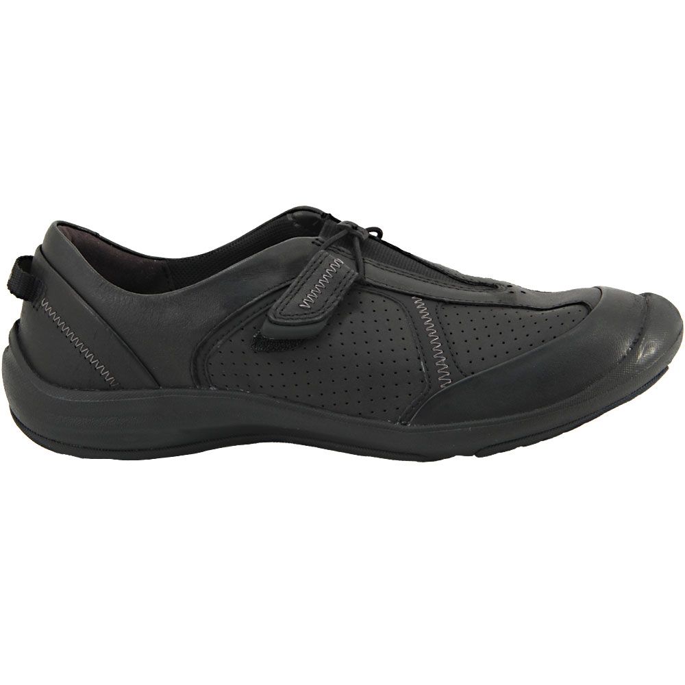'Clarks Asney Slip On Casual Shoes - Womens Black Leather