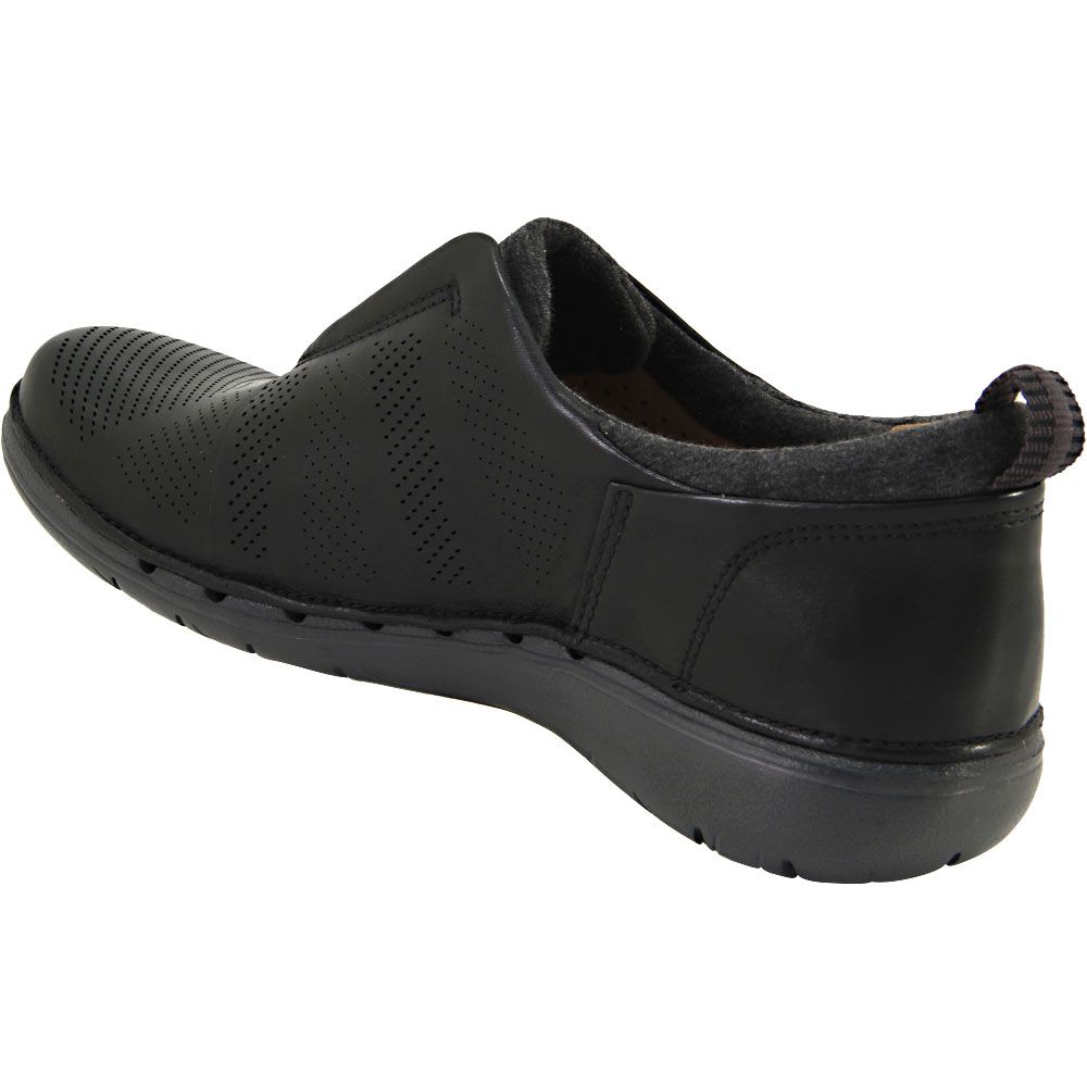 Unstructured by Clarks Spirit Slip on Casual Shoes - Womens Black Back View
