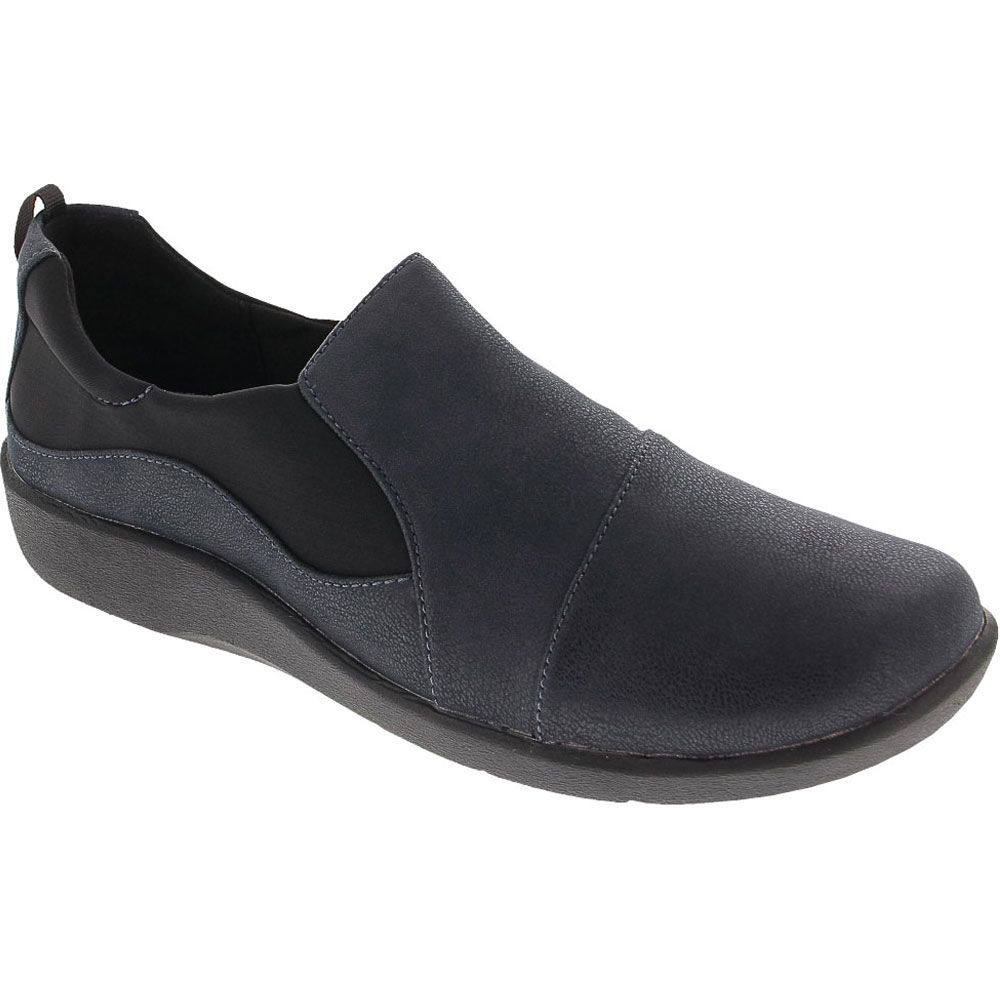 Clarks Sillian Paz Slip on Casual Shoes - Womens Navy