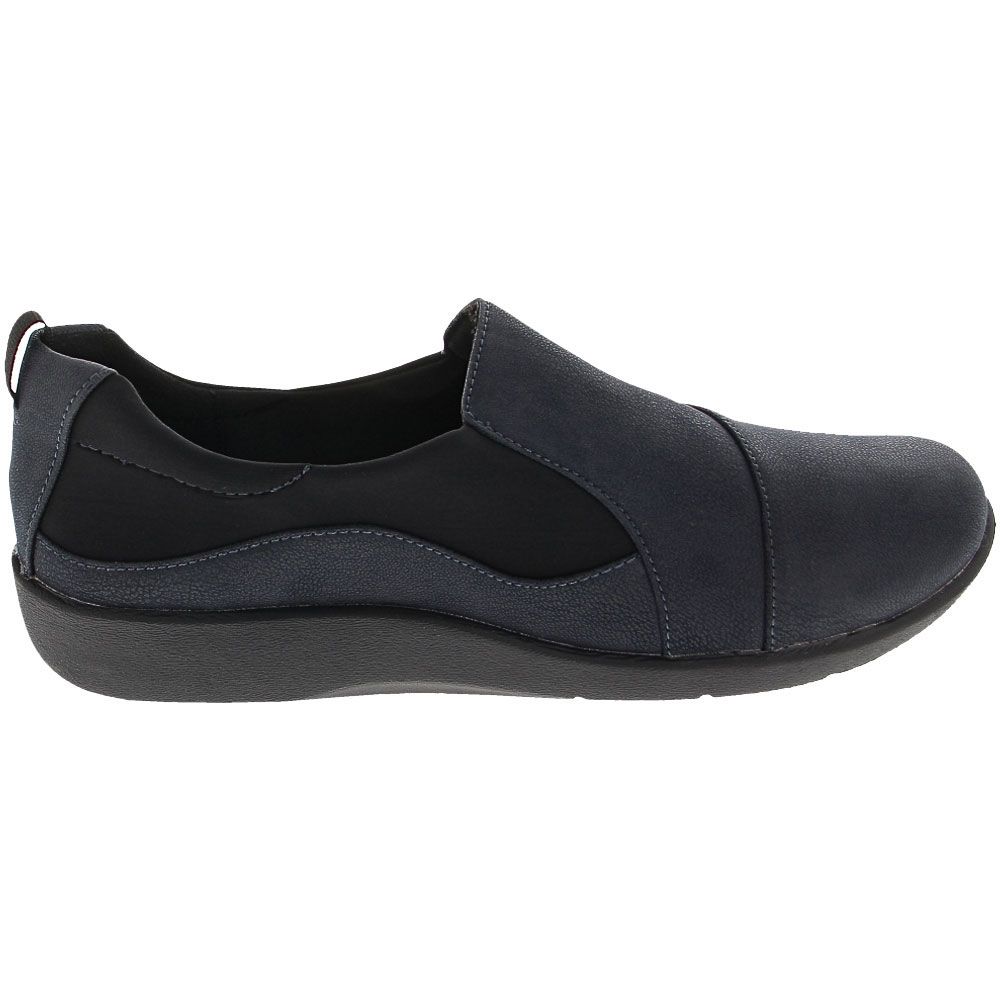 'Clarks Sillian Paz Slip on Casual Shoes - Womens Navy
