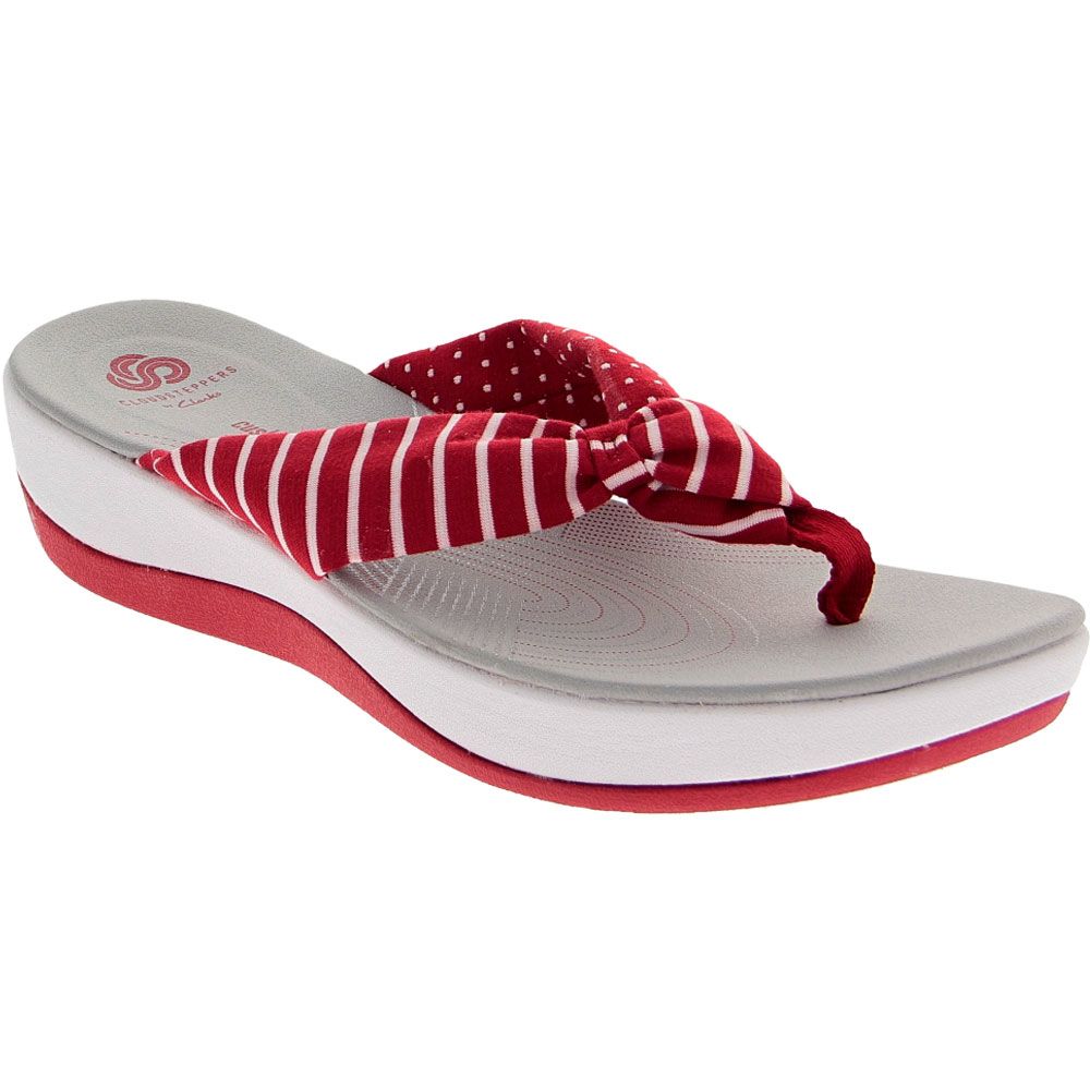 Clarks Arla Glison Flip Flops - Womens Red Stripe