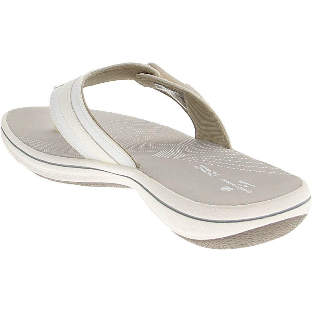 Clarks Breeze Sea FlipFlops - Womens White Synthetic Back View