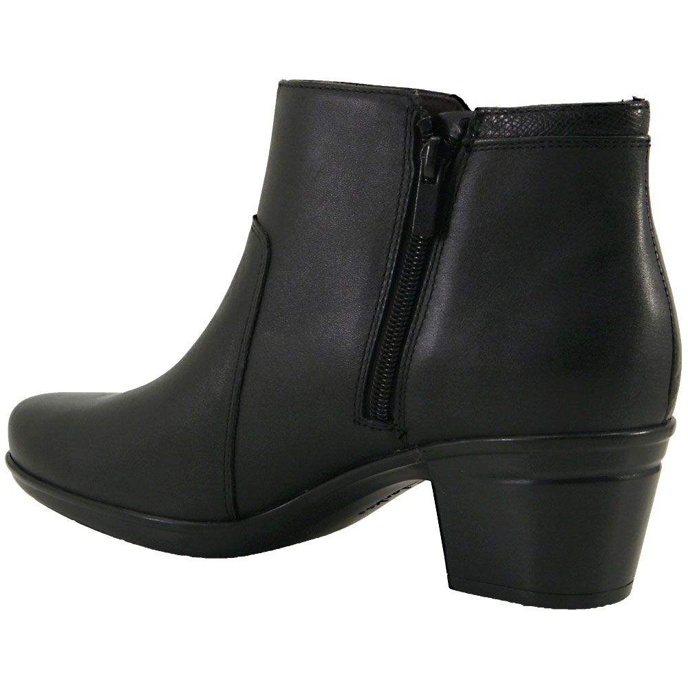 Clarks Emslie Monet Ankle Boots - Womens Black Leather Back View