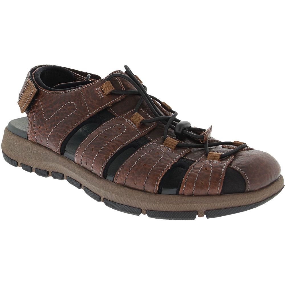 Clarks Brixby Cove Sandals - Mens Dark Brown Leather