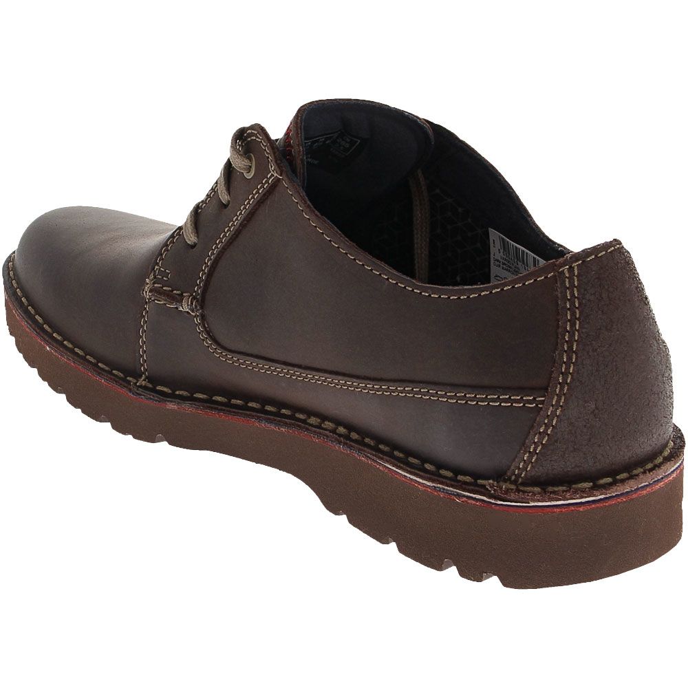 Clarks Vargo Plain Lace Up Casual Shoes - Mens Dark Brown Back View