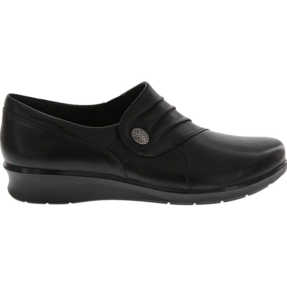 Clarks Hope Roxanne Slip on Casual Shoes - Womens Black Side View