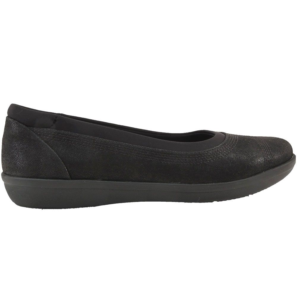 Clarks Ayla Slip on Casual Shoes - Womens Black Side View