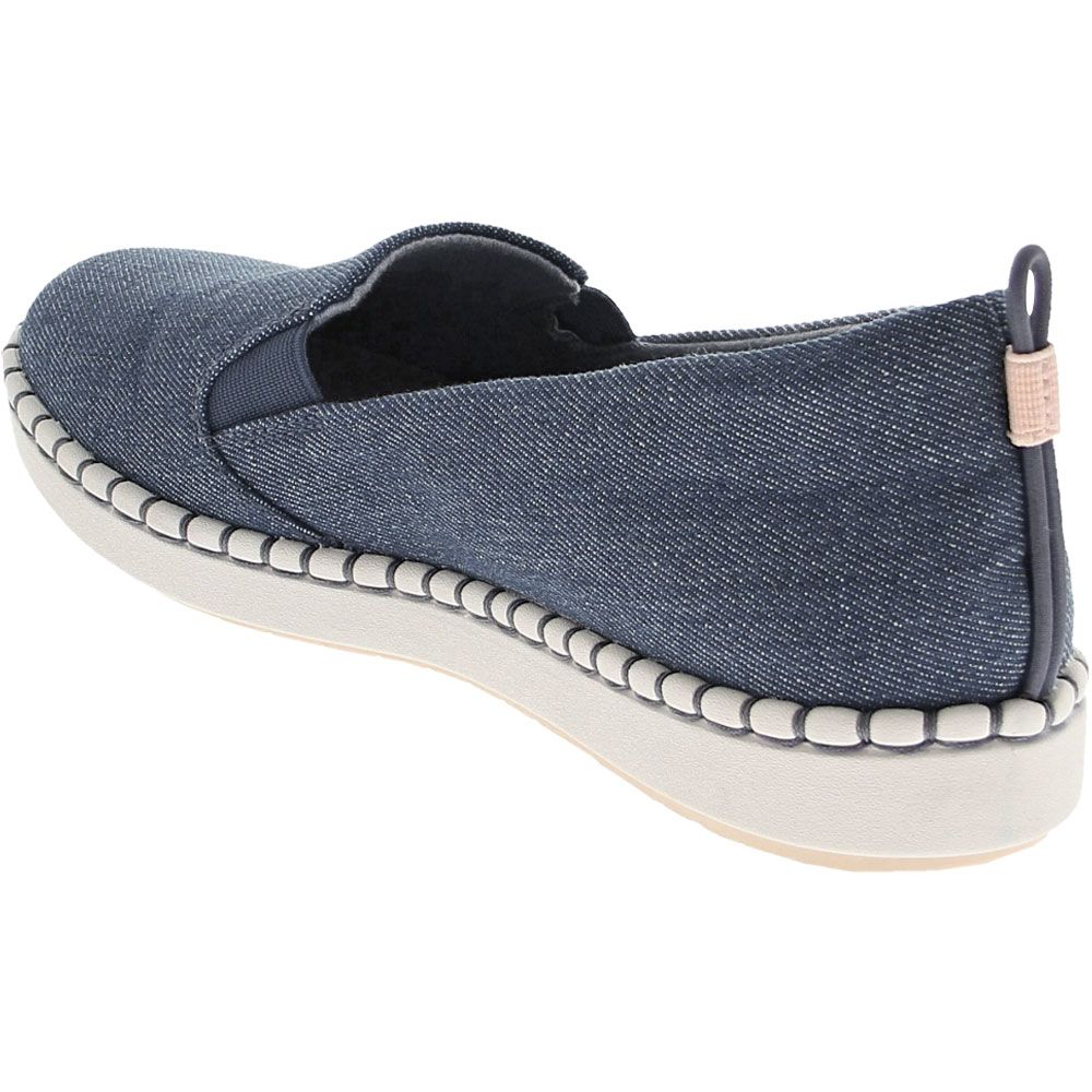 Clarks Step Glow Slip Slip on Casual Shoes - Womens Blue Back View