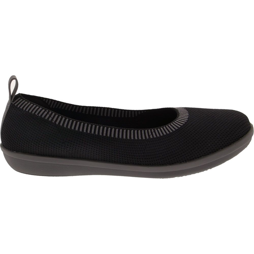 Clarks Ayla Paige Slip on Casual Shoes - Womens Black Grey Side View