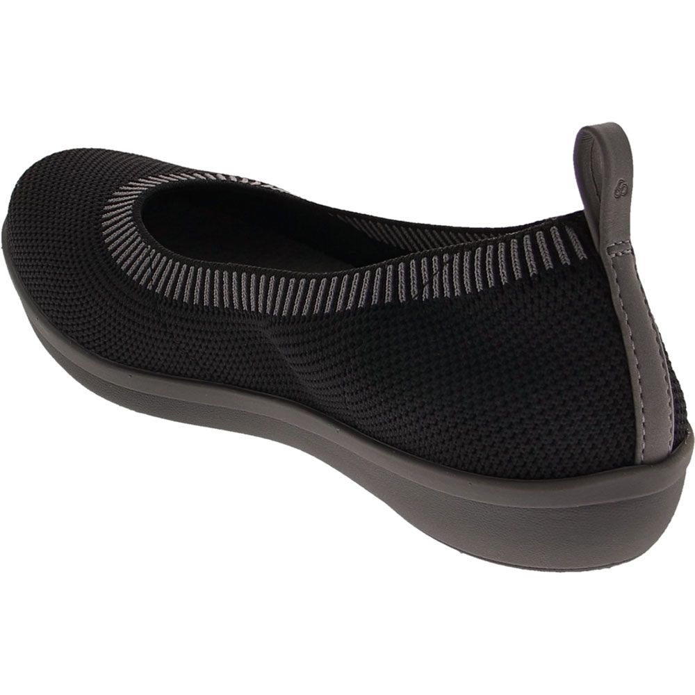 Clarks Ayla Paige Slip on Casual Shoes - Womens Black Grey Back View