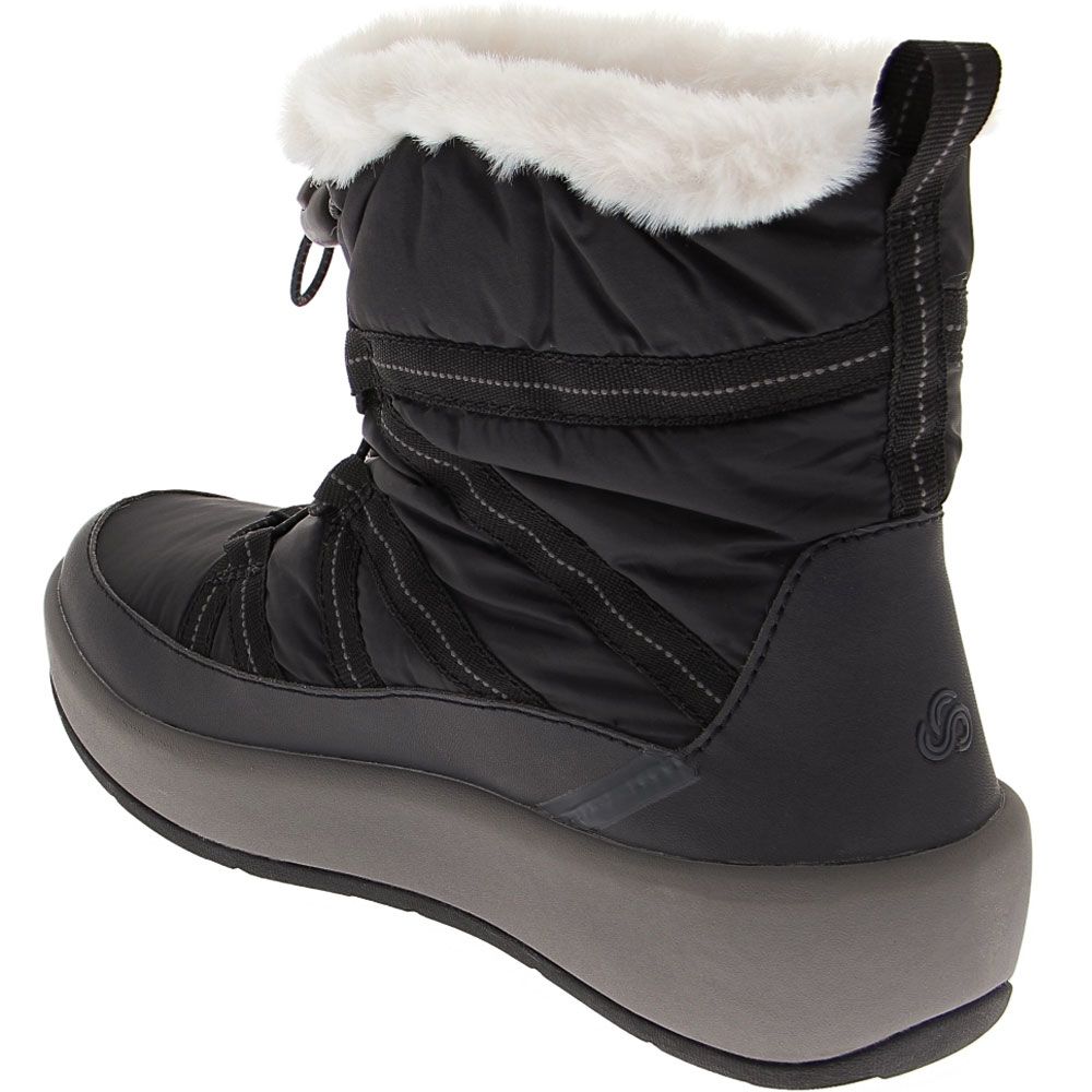 Clarks Step North Frost Winter Boots - Womens Black Back View
