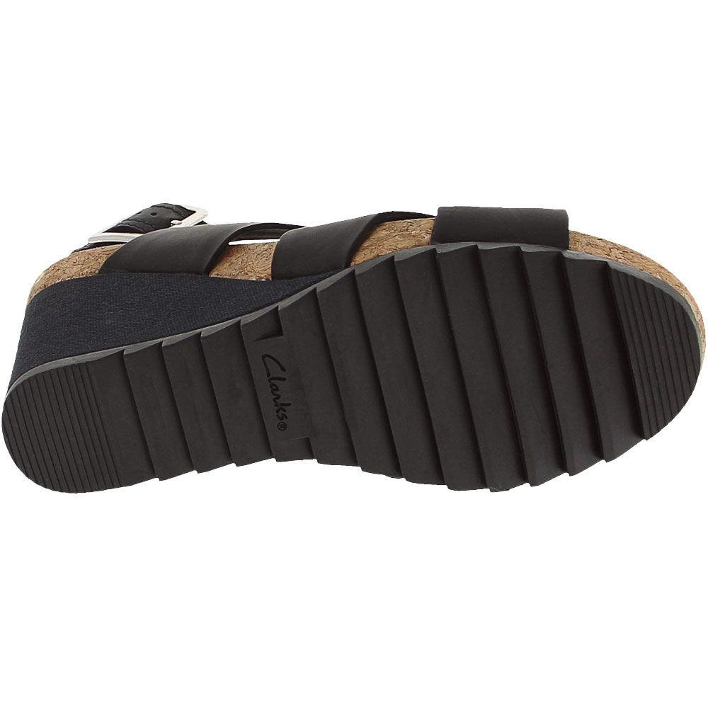 Clarks Flex Sand Sandals - Womens Black Sole View