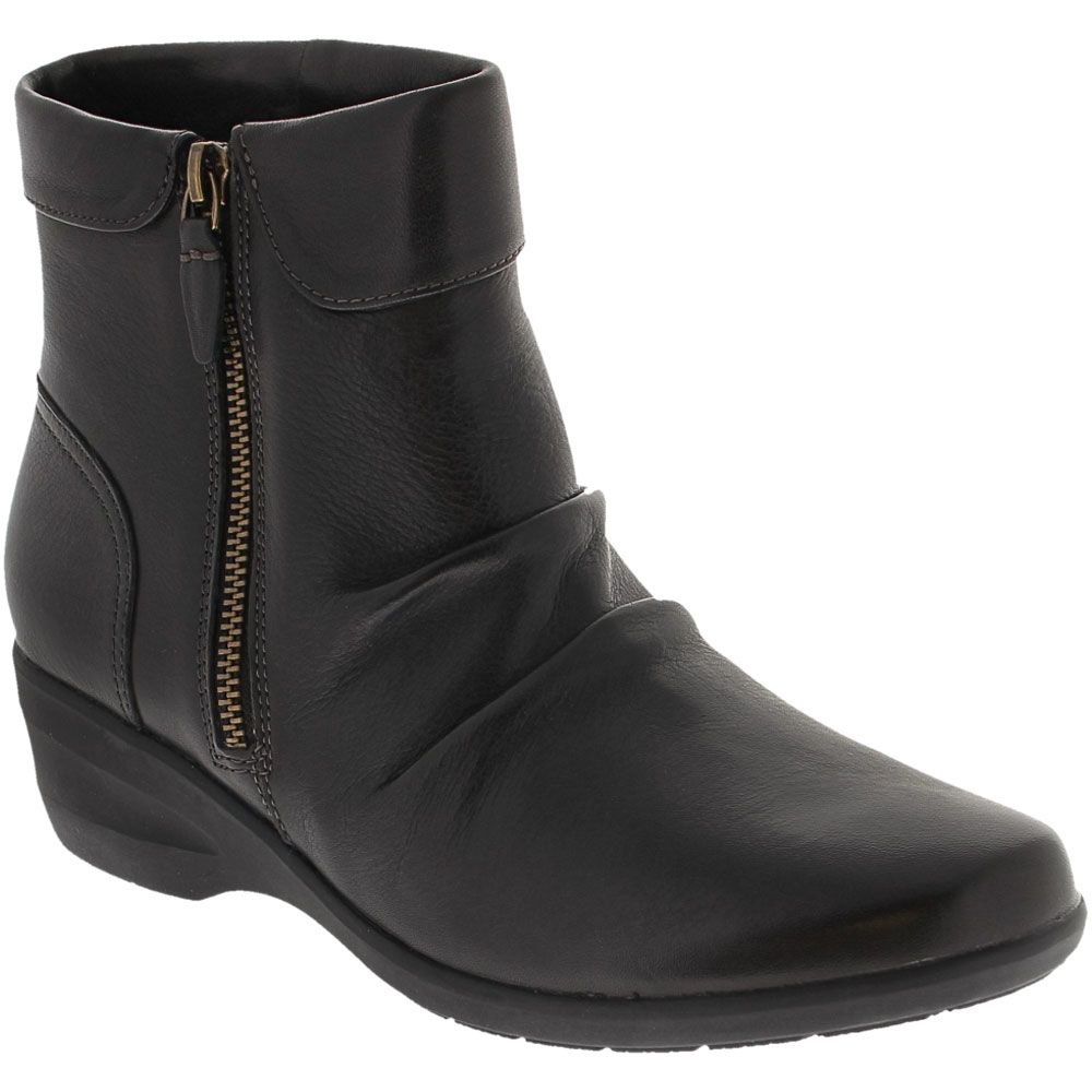 Clarks Rosely Zip Ankle Boots - Womens Black