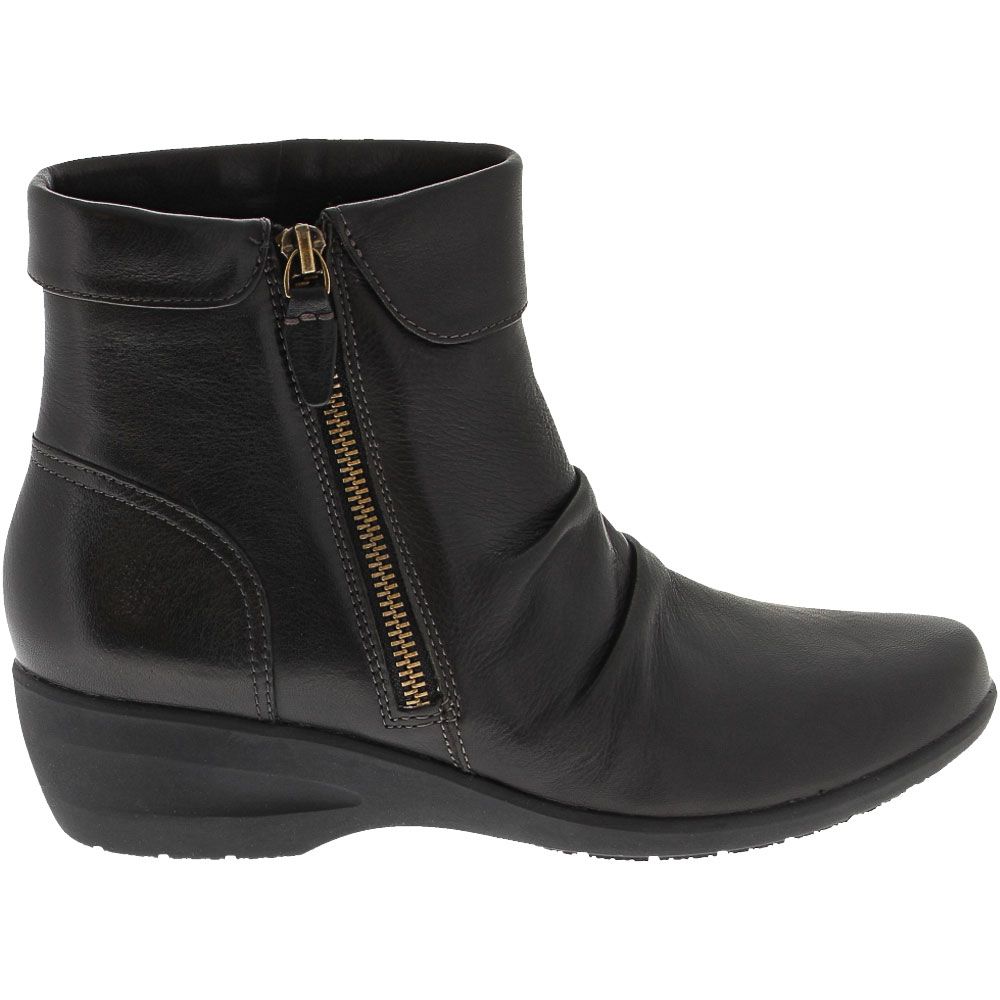 Clarks Rosely Zip Ankle Boots - Womens Black Side View