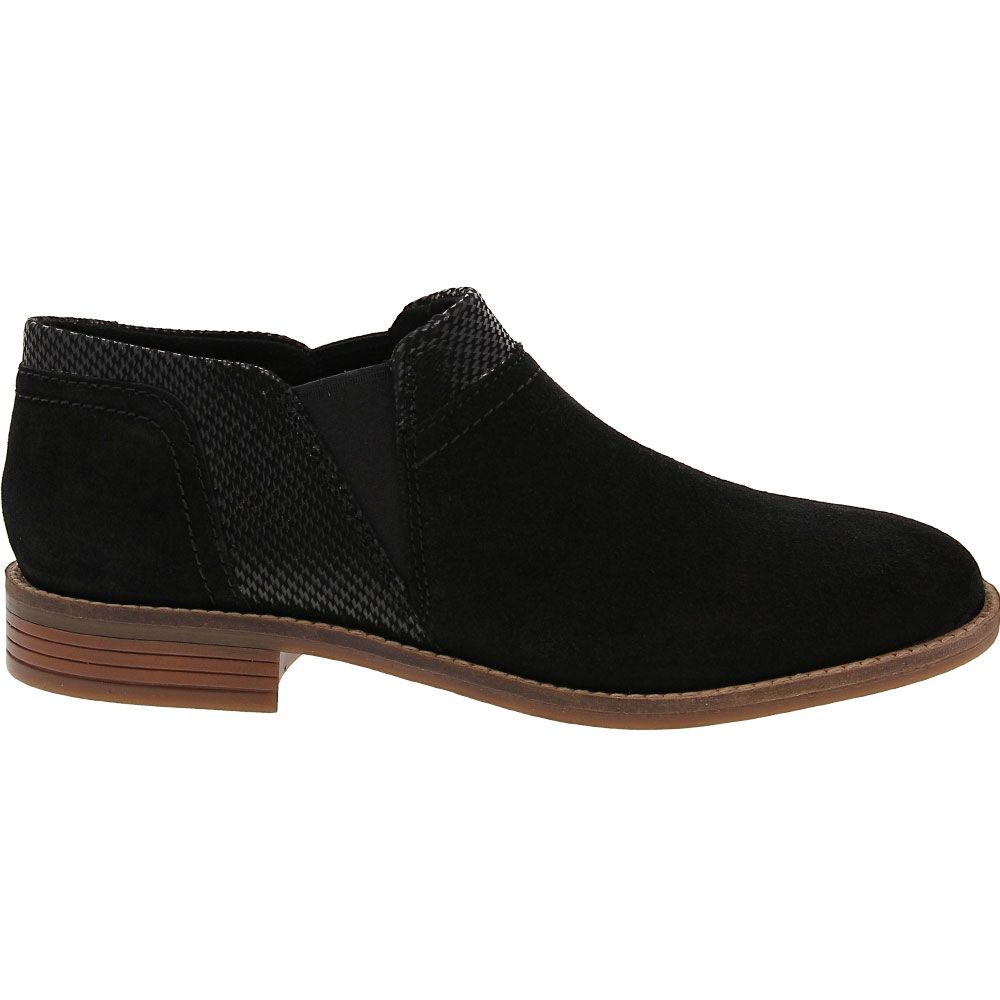 Clarks Camzin Mix Slip on Casual Shoes - Womens Black Side View