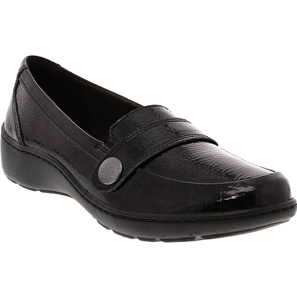 Clarks Cora Daisy Slip on Casual Shoes - Womens Black