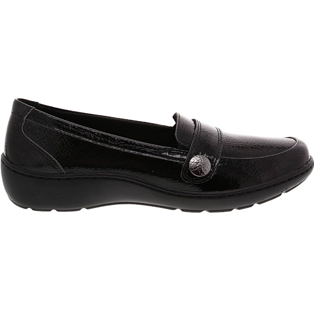Clarks Cora Daisy Slip on Casual Shoes - Womens Black