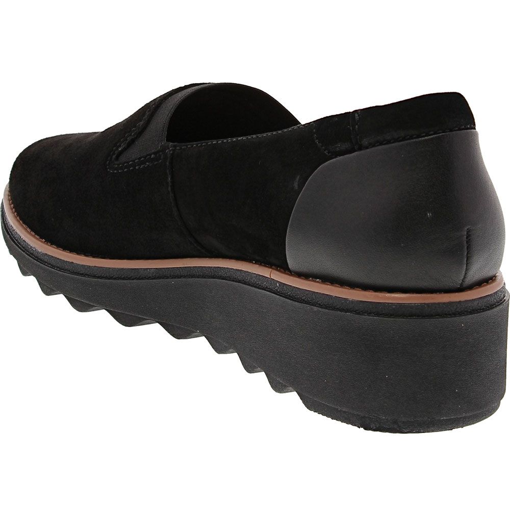 Clarks Sharon Dolly Slip on Casual Shoes - Womens Black Back View