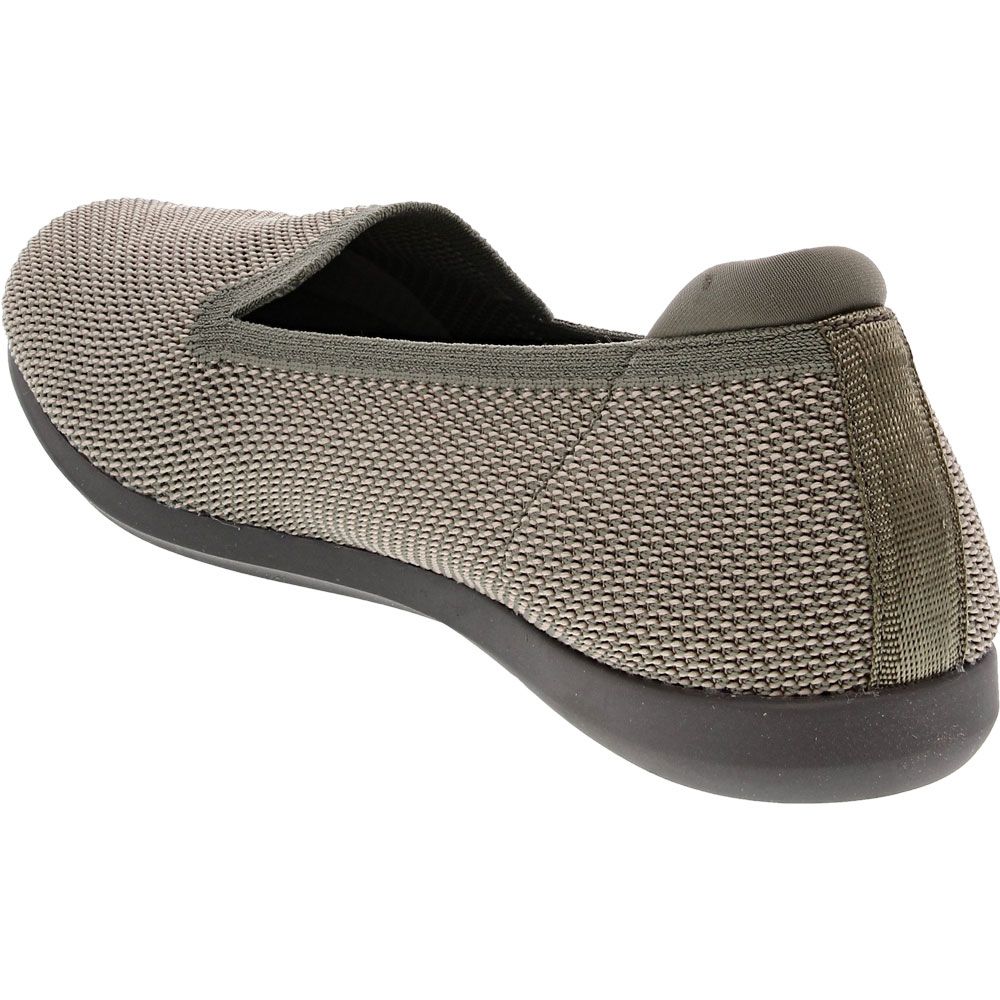 Clarks Carly Dream Slip on Casual Shoes - Womens Dusty Olive Back View