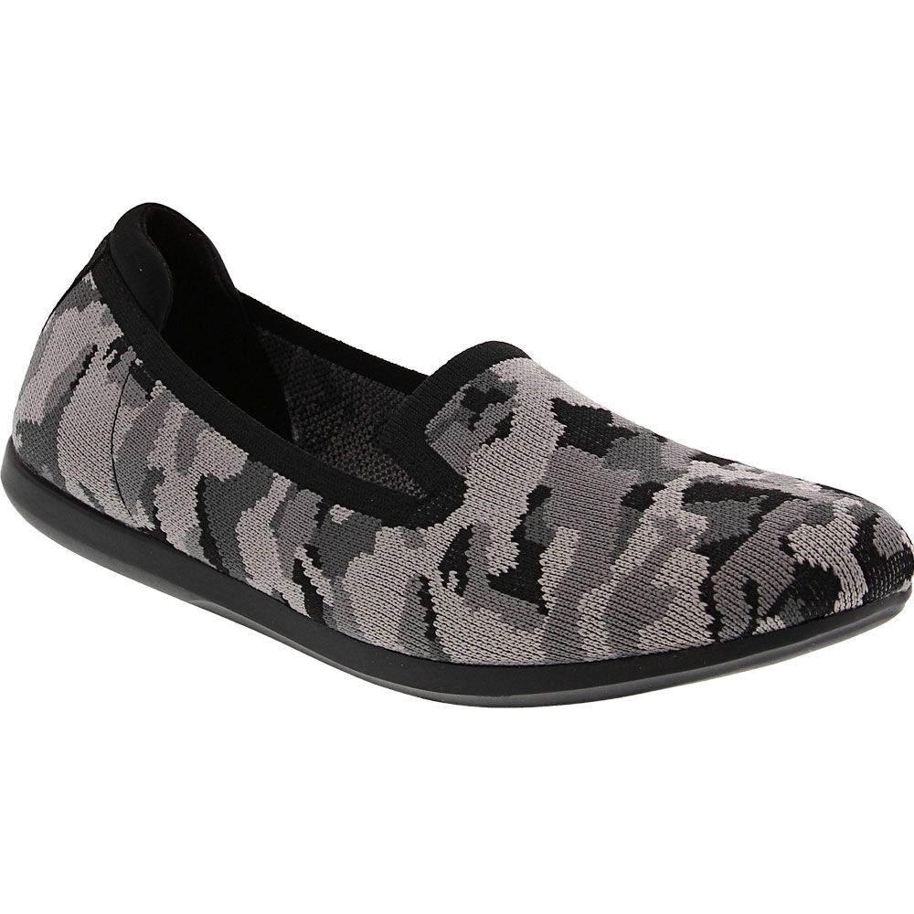 Clarks Carly Dream Slip on Casual Shoes - Womens Black Camo
