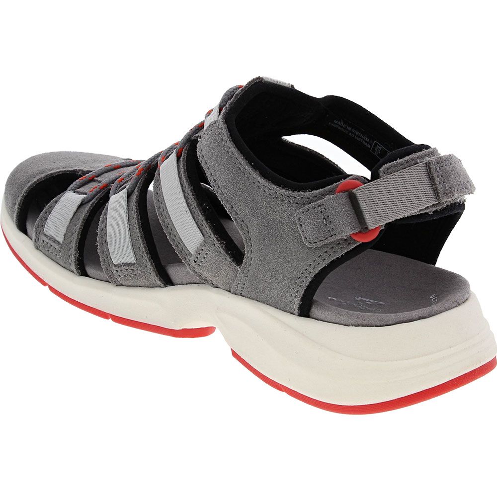 Clarks Solan Sail Outdoor Sandals - Womens Grey Back View