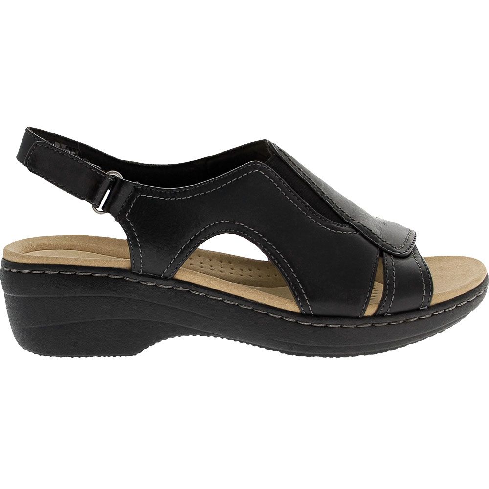 Clarks Merliah Style Sandals - Womens Black Side View