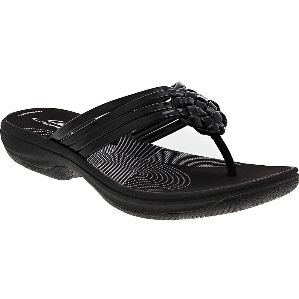 Clarks Breeze Coral Sandals - Womens Black Patent