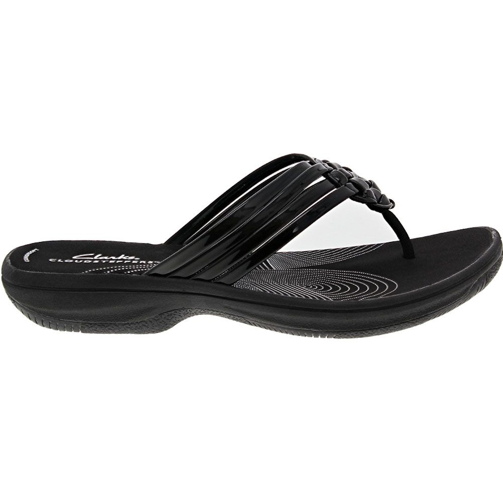 Clarks Breeze Coral Sandals - Womens Black Patent