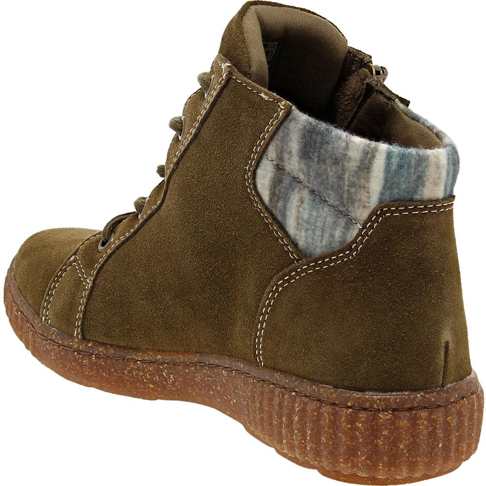 Clarks Caroline Park Casual Boots - Womens Olive Back View