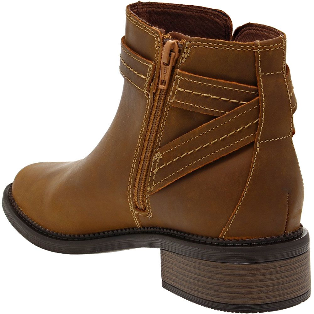 Clarks Maye Strap Ankle Boots - Womens Tan Back View