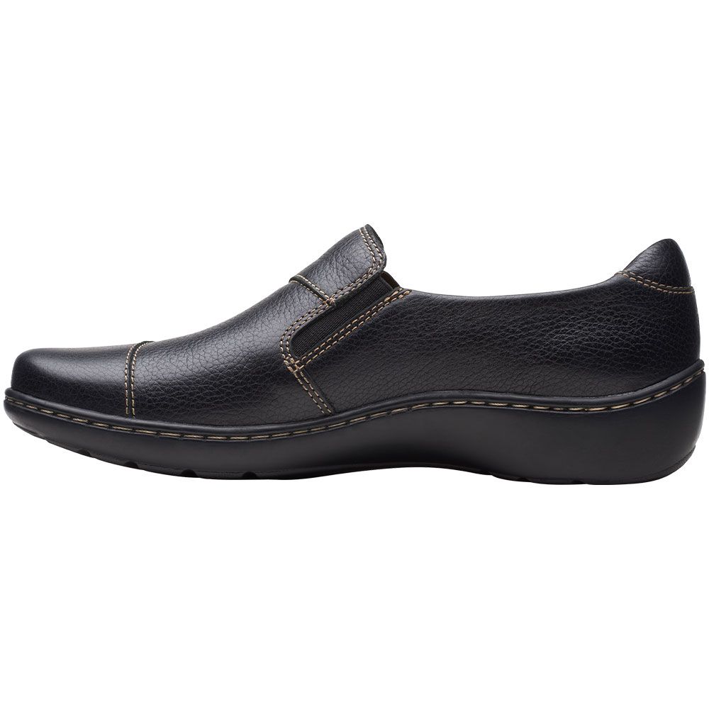 Clarks Cora Harbor Zip Slip on Casual Shoes - Womens Black Back View
