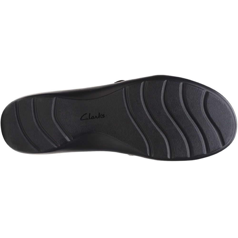 Clarks Cora Harbor Zip Slip on Casual Shoes - Womens Black Sole View